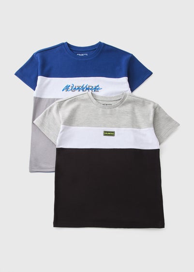 2 Pack Boys Multicolour Sporty T-Shirts (7-15yrs)