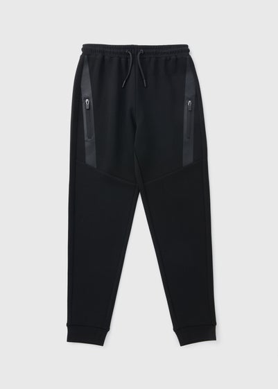 Boys Black Heat Seal Jogging Bottoms (7-15yrs)