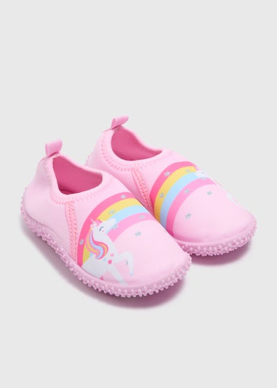 Girls Pink Unicorn Swim Shoes (Younger 4-12)