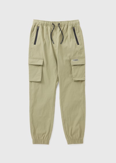 Boys Khaki Sporty Cargo Trousers (7-15yrs)