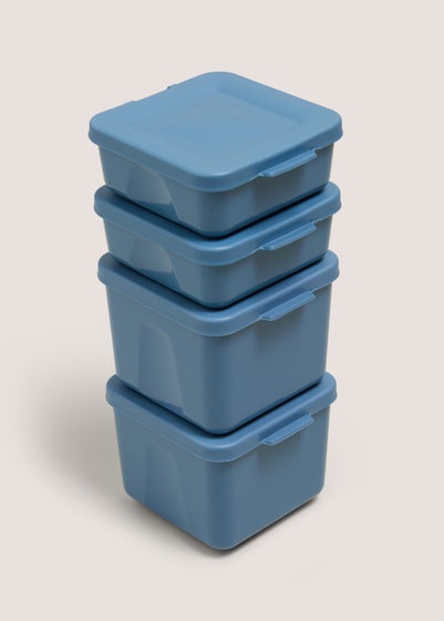 4 Pack Blue Snack Pots