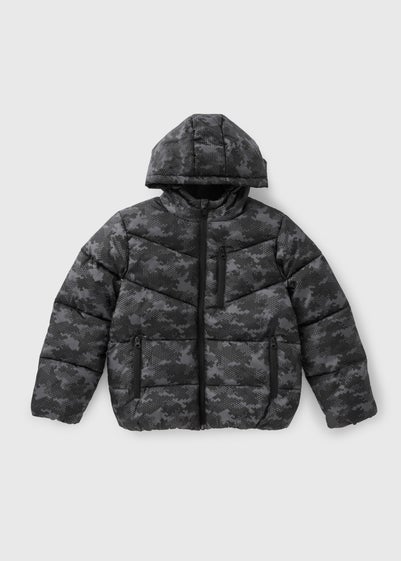 Boys Grey Camo Padded Jacket (7-15yrs)