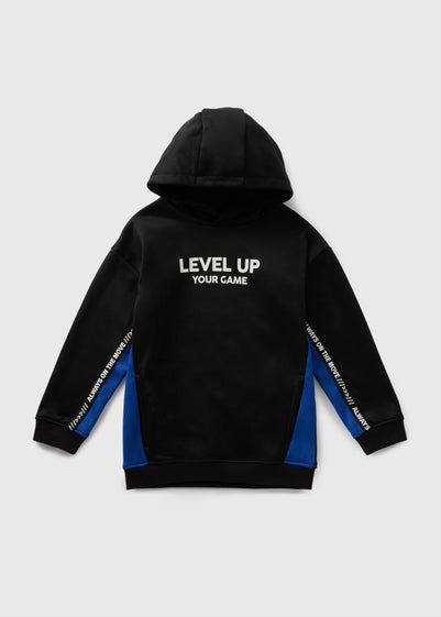 Boys Black Level Up Hoodie (7-15yrs)