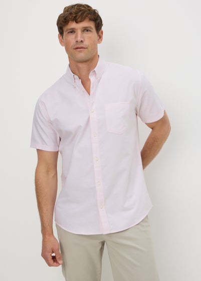Pink Stripe Short Sleeve Oxford Shirt