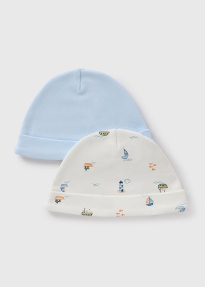 2 Pack Baby Blue Boat Hats