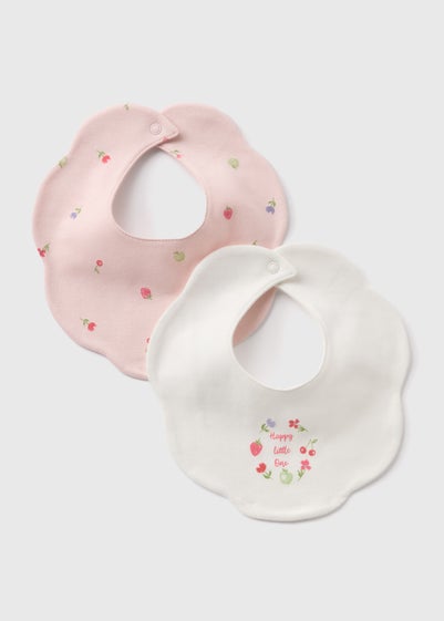 2 Pack Baby Pink Frill Bibs