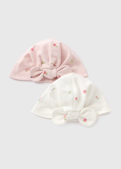 2 Pack Baby Pink Turban Hats (Newborn-6mths)