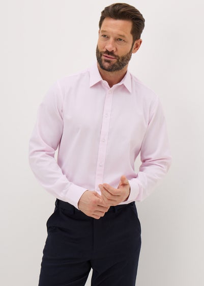 Taylor & Wright Pink Textured Regular Fit Shirt