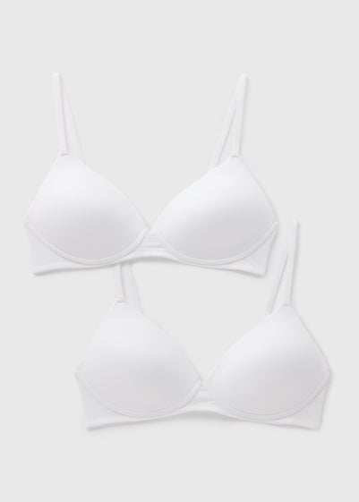 2 Pack White Non Wired First Bras