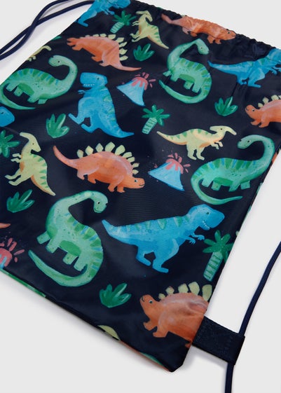 Boys Navy Dinosaur Pump Bag