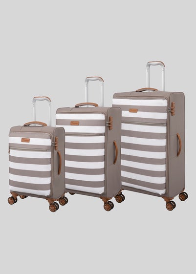 IT Luggage Taupe Stripe Soft Suitcase