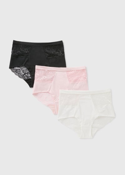 3 Pack Multicolour Lace Detail Full Knickers