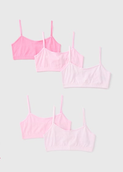 5 Pack Girls Pink Crop Tops (Younger 6-Older 13yrs)