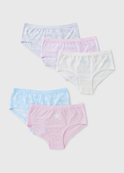 5 Pack Girls Multicolour Star Knickers (6-13yrs)