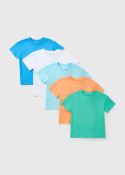 5 Pack Boys Multicolour Spring T-Shirts (1-7yrs)