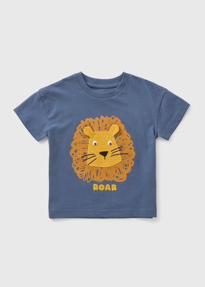 Boys Navy 3D Lion T-Shirt (1-7yrs)