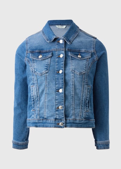 Blue Mid Wash Stretch Denim Jacket