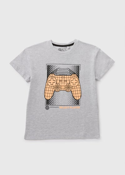 Boys Grey Gamer T-Shirt (7-15yrs)