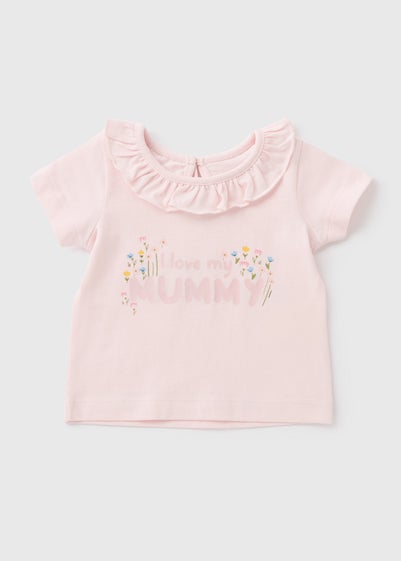 Baby Pink Mummy Floral T-Shirt (Newborn-23mths)