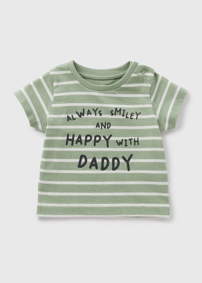 Baby Green Stripe Daddy T-Shirt (Newborn-23mths)