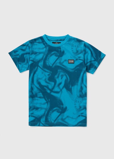 Boys Blue Marble Sports T-Shirt (7-15yrs)