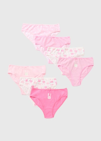 7 Pack Pink Bunny Briefs (1-11yrs)