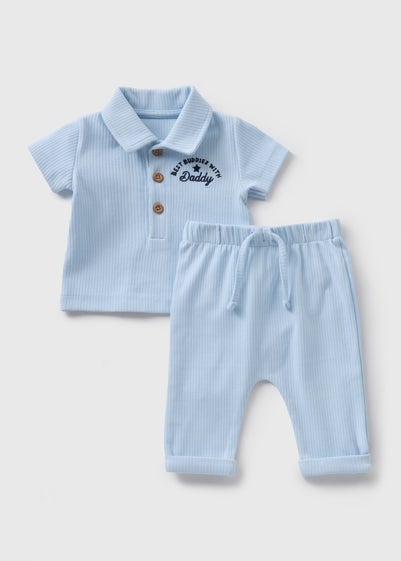 Baby Blue Daddy Polo & Trouser Set (Newborn-23mths)