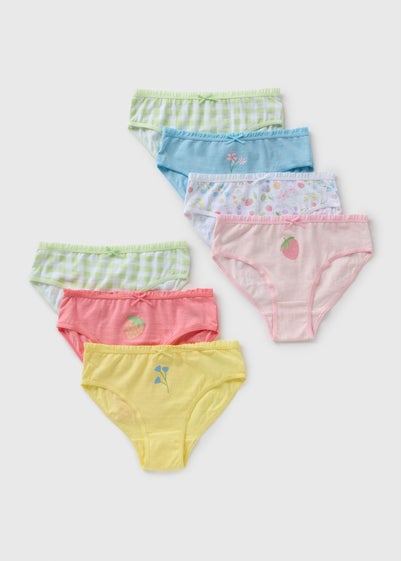 7 Pack Multicolour Fruit Floral Knickers (1-11yrs)