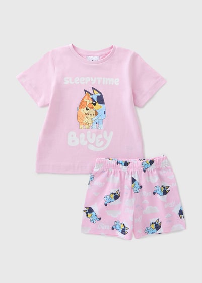 Bluey Kids Pink Sleepy Time Short Pyjama Set (1-7yrs)