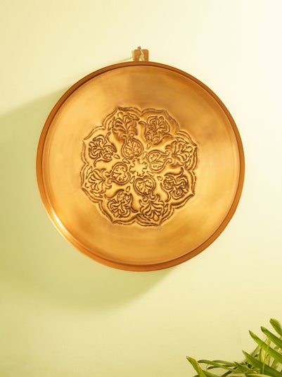 Antique Gold Brass Hand Crafted Wall Accent