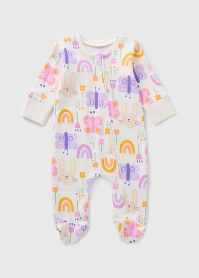 Baby Pink Butterfly Sleepsuit (0-23mths)