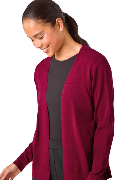 Roman Magenta Petite Plain Stretch Cardigan