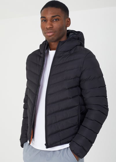 Brave Soul Black Hooded Padded Jacket