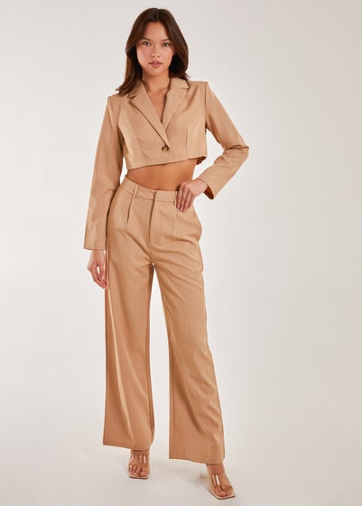 Pink Vanilla Stone Pinstripe Wide Leg Trousers