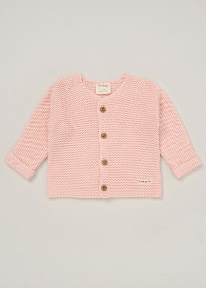 Homegrown Pink Organic Cotton Knitted Cardigan