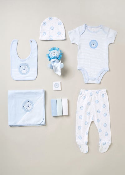 Rock a Bye Baby Blue 10-Piece Lion Print Gift Set