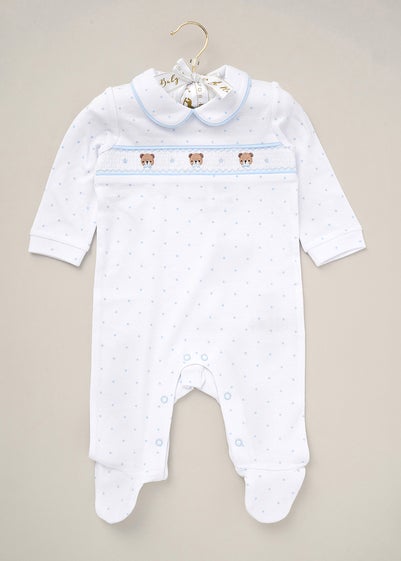 Rock a Bye Baby White Bear Print All in One