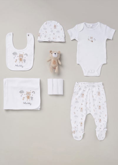 Rock a Bye Baby White  10-Piece Bear Hanging Gift Set