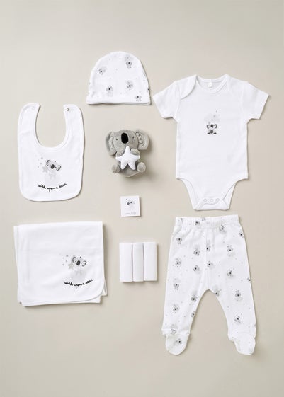 Rock a Bye Baby White 10-Piece Koala Bear Print Gift Set