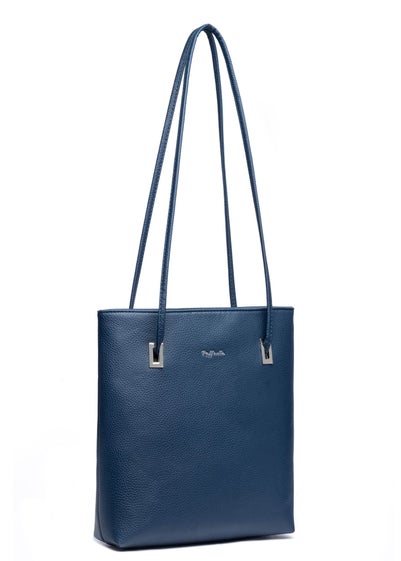 Raffaella Navy Slim Tote Shoulder Bag