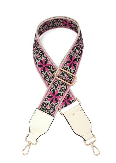 Raffaella Pink and Black Changeable Handbag Strap