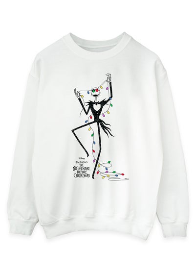 Disney The Nightmare Before Christmas Lights Men White Sweatshirt