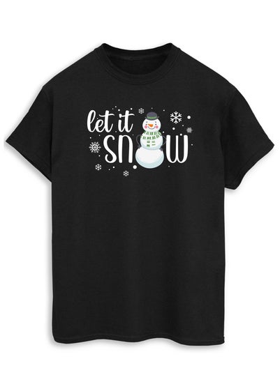 Christmas Let It Snow Dad Men Black T-Shirt