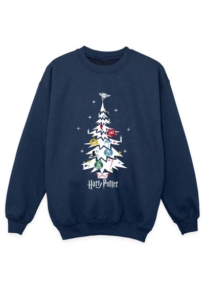 Harry Potter Christmas Tree Kids Navy Sweatshirt (3-13 Years)