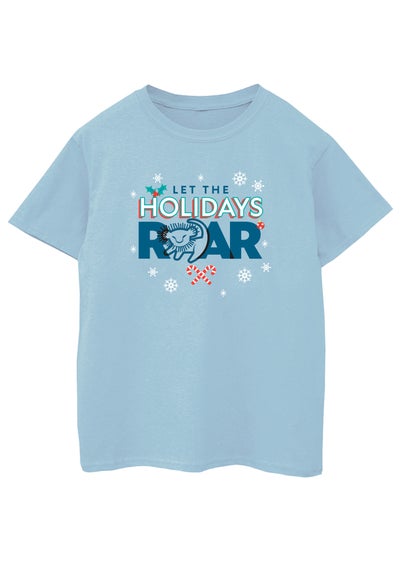 Disney Lion King Let The Holidays Roar Boys Baby Blue T-Shirt (3-13 Years)