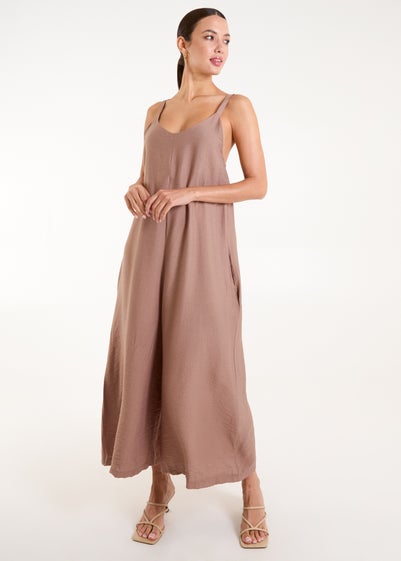 Blue Vanilla Brown Wide Leg Jumpsuit