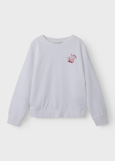 Name It Girls White Cherry Sweatshirt (6-12yrs)