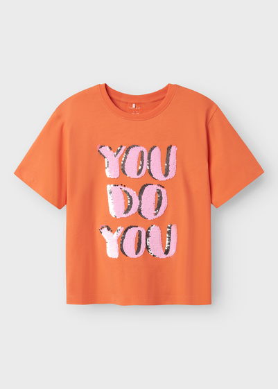 Name It Girls Orange Yo Do You T-Shirt (6-12yrs)