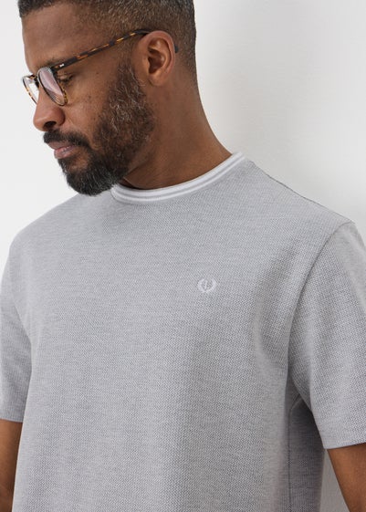 Lincoln Grey Textured Trim T-Shirt
