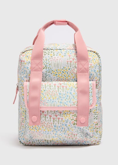 Girls Pink Floral Backpack